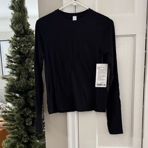 NWT LULULEMON SWIFTLY WOOL LONG-SLEEVE SHIRT *WAIST LENGTH Black M